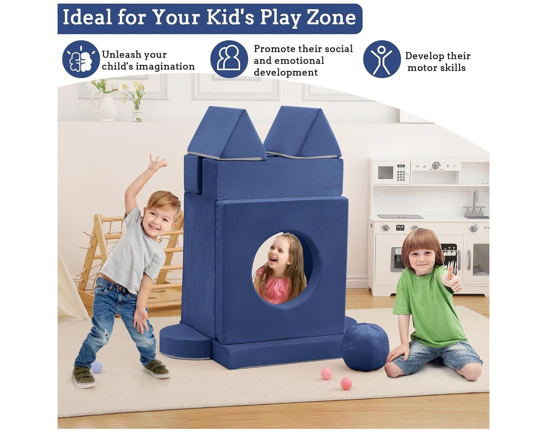 Kids Couch 12PCS, Modular Kids Play Couch for Inspiring Child Creativity, Toddler Couch Child Sectional Sofa, Bedroom and Playroom