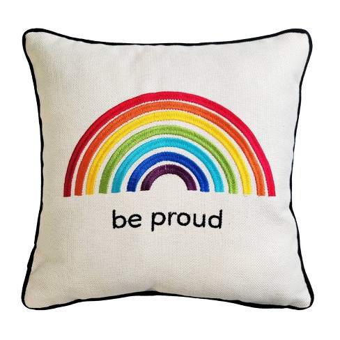 Throw Pillows Happy Colorful Smile Cushion Square Pillow with Insert  (Rainbow Splash Colors), Large - Harris Teeter