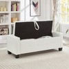 ACEPANO 48 in. W Upholstered Tufted Faux Leather PU Ottoman Bench with Storage-Ivory White - 2 of 4
