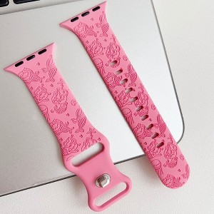 HTUTWOO Apple Watch Band, Mermaid Pattern Soft Silicone Strap 38/40/41/42/44/45/49mm, Compatible with iWatch Series 10 9 8 7 6 5 4 3 2 1 SE Ultra - 1 of 4