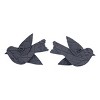 Set of 2 Brushed White Bird Cottage Tin Tile Metal Wall Décor - Foreside Home & Garden - 2 of 4