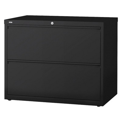 Staples Commercial 42" Wide 2-Drawer Lateral File Cabinet Black 870533