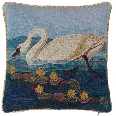 Signare USA Cushion Cover Art John Audubon - American Swan 18 x 18 inch