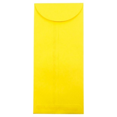 JAM Paper Brite Hue #14 Policy Envelopes, 5 x 11 1/2, 50 per pack, Yellow