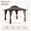 YARDSIGHT Hardtop Gazebo, Aluminum Frame Permanent Pavilion with Curtains and Netting,Double Roof,Designed for Garden, Lawns, Patio - 3 of 4