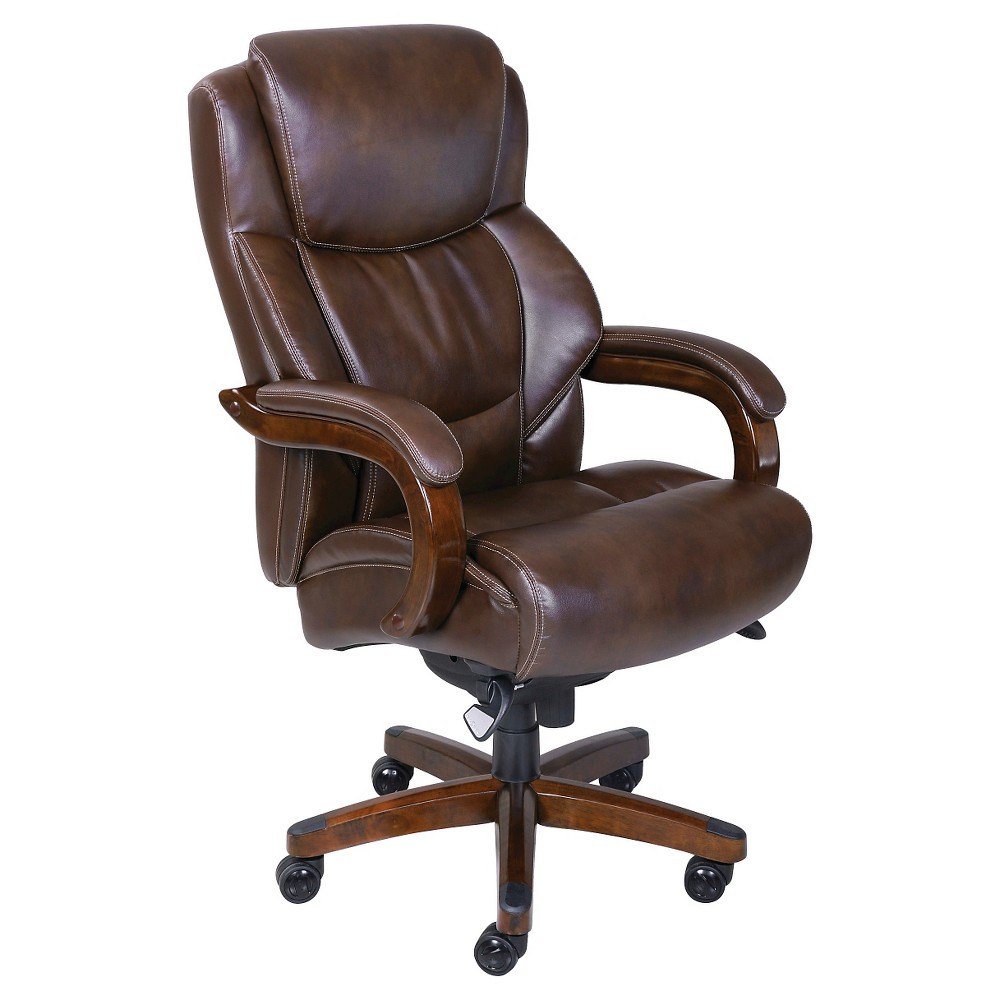 La-z Boy - Big & Tall Bonded Leather Executive Chair - Chestnut Brown