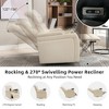 270° Swivel Power Recliner Chair with Tray Table, Phone Holder, Cup Holder & USB Port, PU Leather Home Theater Seat w/ Arm Storage, White - ModernLuxe - 4 of 4