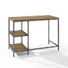HomeStock Furniture Brooke Small Home Office Desk with Storage Shelves, Washed Oak - 4 of 4