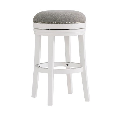 Elegant Clara White Rubberwood Swivel Bar & Counter Stool - Set of 2