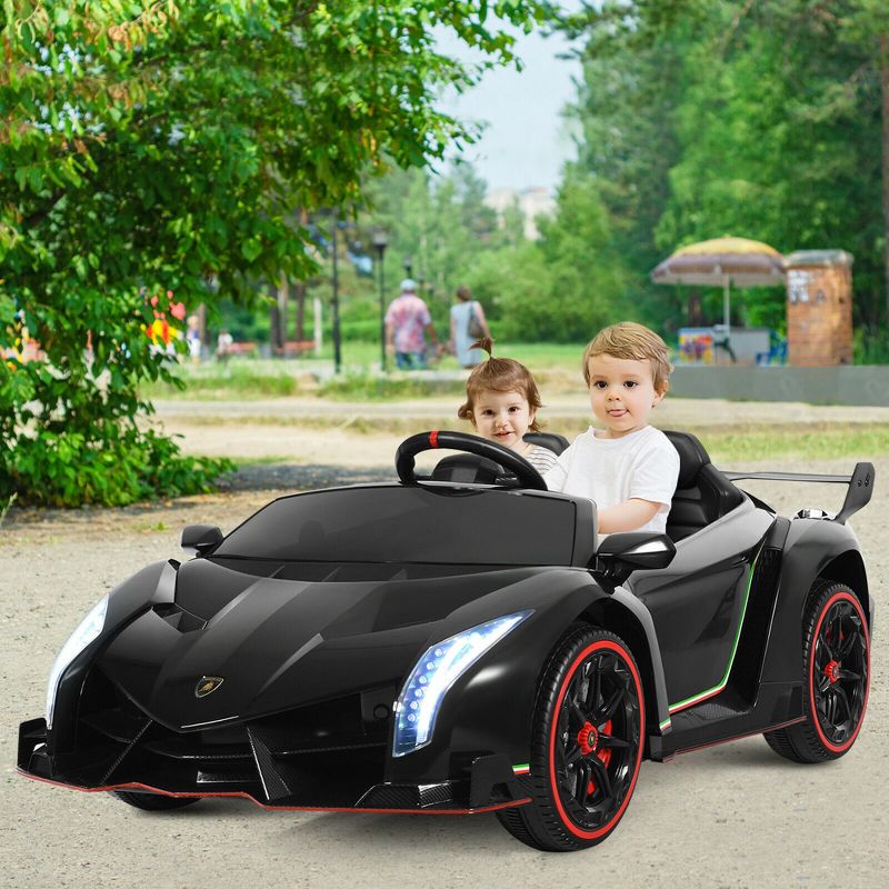 Costway 12V 2-Seater Licensed Lamborghini Kids Ride On Car w/ RC & Swing Function, 2 of 11