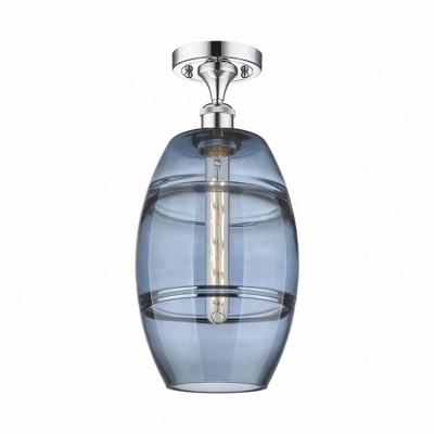Vaz - 1 Light Semi-Flush Mount In Industrial Style-11.13 Inches Tall and 8 Inches Wide