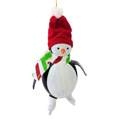 Italian Ornaments 6.5 Inch Holiday Waddleton Skating Penguin Tree Ornaments