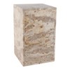 Marble Accent Table - Modern Contemporary Pedestal Design with Sleek Geometric Lines and Decorative Minimalist Aesthetic for Trend-Forward Interiors - 2 of 4