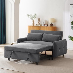 2 Seat Convertible Couch With 2 Throw Pillows And USB Ports,Corduroy Sofa Bed Couch,Loveseat Sofa,Furniture Living Room Couch Sofa-Maison Boucle - 1 of 4