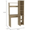 Vynxaria Writing Desk with Hutch, Light Oak Finish, Two Shelves, Five Cubbies - 3 of 4