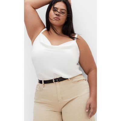 Women's Plus Size Cowl Neck Cami - ivory | CITY CHIC