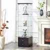 ORRD American-Style Glass Display Cabinet​ 0.2" Tempered Glass, Soft-Close Drawers, 3 Adjustable Shelves — Display & Storage - 2 of 4