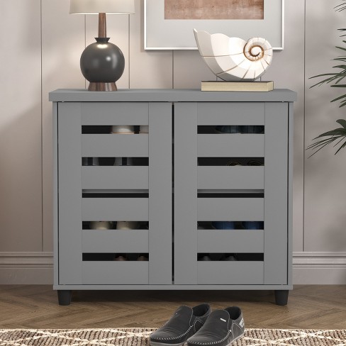 Slatted shoe storage discount cabinet