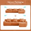 115" L-Shaped Teddy Fabric Sectional Sofa, No Assembly - 4 of 4