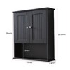 VANIRROR Black Bathroom Wall Cabinet, Wooden Medicine Cabinet With Adjustable Shelves, Over Toilet Storage Cabinet for Bathroom, Kitchen, Laundry - 3 of 4