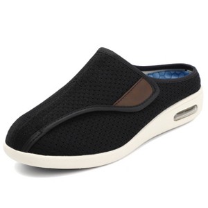 Womens Stylish Shoes with Arch Support Extra Wide Widths Walking Sneakers with Soft Insoles Adjustable Easy On/Off for Swollen Feet - 1 of 4