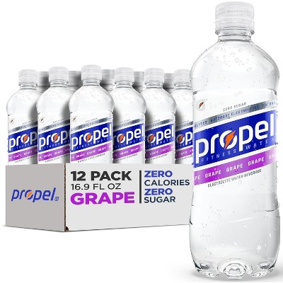 Propel Electrolyte Enhanced Water Sports Drink, Grape Flavored Water,  16.9 fl oz Water Bottles (12 Pack)