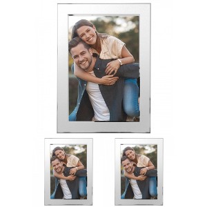 REGALWOVEN Home Room Modern Brushed Aluminum Real Glass Photo Frame - 1 of 4