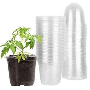 iMountek"30Pcs Seed Starter Pots with Domes – PET Nursery Containers with Drain Holes for Plant Propagation"Transparent - 1 of 4