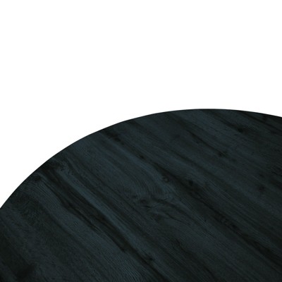 Ravenna 47" Ebony Round Wood Dining Table with X-Shaped Metal Base