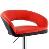 Elama Adjustable Faux Leather Open Back Bar Stool in Red and Black - 3 of 4