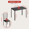 5-Piece Kitchen Table Chairs Set for Small Space Dining, Space Saving Square Table & 4 Chairs Compact Dinette Set for Kitchen & Dining Room - 4 of 4