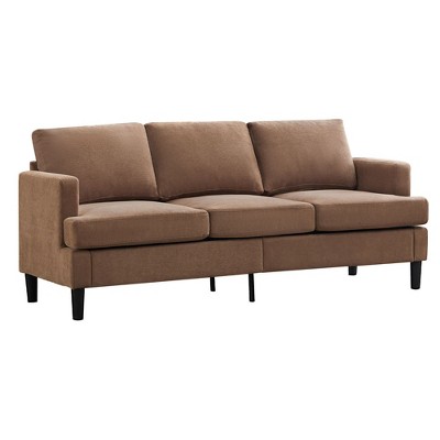 Hyleory 3-Seater Simple Design Sofa - Modern Fabric Sofa with Wooden Frame and Comfortable Cushions