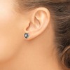 Black Bow Jewelry Black & White Diamond 8mm Heart Screw Back Earrings in Sterling Silver - 3 of 4