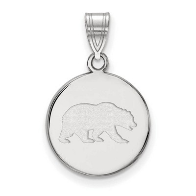 Black Bow Jewelry 10k White Gold California Berkeley Golden Bears NCAA Medium Pendant