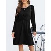 Clearlove Women's Convertible Cross Waist Midi Dress Long Sleeve Stretch Knit Dress with Wrap Detail - 2 of 4