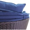 Courtyard Casual Zoey Daybed  Half moon shape can be used as seating  Aluminum frame, wicker weaving with Olefin Fabric - 3 of 4