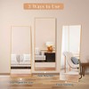 MAYEERTY Aluminum Full-Length Mirror 57x20in, Gold, Right Angle, Tempered Glass, With Stand - 2 of 4