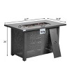 FURNIinspire Outdoor Fireplaces Backyard Rectangular Hollow Iron Stove with Glass Cover, Outdoor Heater, Patio Fire Pit, Gray, 24.8"*41.7"*24" - 3 of 4
