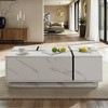 Modern 47.2" Rectangular Coffee Table - Sliding Top with 2 Drawers & 2 Hidden Compartments, MDF Construction for Living Room - 2 of 4