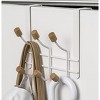 Home Mart Goods Heavy Duty White Over The Door Hanger Hanging Rack 6 Hooks Organizer with Wooden Edge - 3 of 4