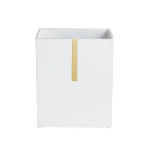 Roselli Trading Houston Street White/Brass Wastebasket - 1 of 1