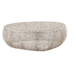 NicBex Modern 20" Round Aluminium Coffee Table with Hollow Design for Living Room and Bedroom - 1 of 4