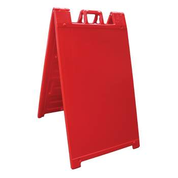 Plasticade 130-R Signicade A Frame Plain Portable Folding Sidewalk Sign, Red