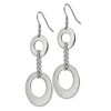 Black Bow Jewelry Polished Double Circle Chain Dangle Earrings in Stainless Steel - 2 of 4