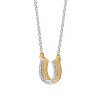 GILDED 1/10 cttw Horseshoe Necklace in 10KT White Gold or 14KT Yellow Gold Plated on Sterling Silver, Natural Round-Cut Diamonds, 17" Cable Chain - 2 of 4