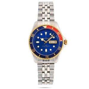 Peugeot Men's Round Day-Date Rotating Bezel Watch with Stainless Steel Bracelet - 1 of 4
