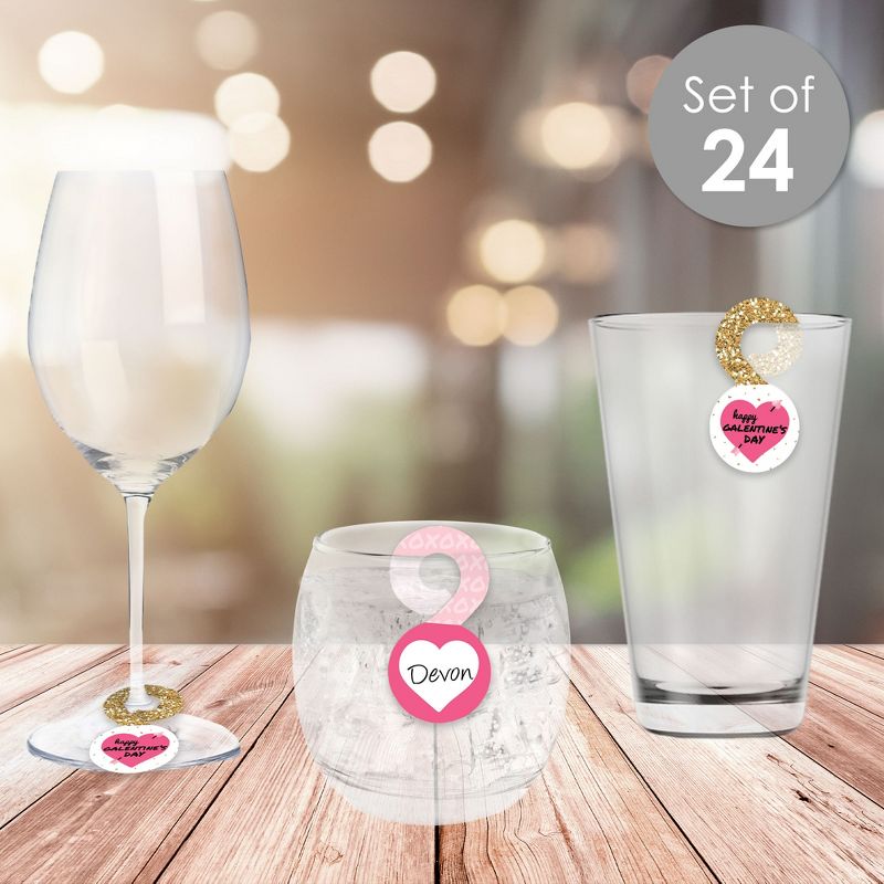 Big Dot of Happiness Be My Galentine - Galentine's & Valentine's Day Party Paper Beverage Markers for Glasses - Drink Tags - Set of 24, 3 of 10