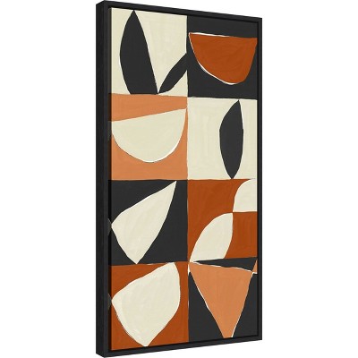Sylvie Black Framed Abstract Canvas Wall Art, 14 x 27 Inches