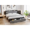 Bed Frame with Charging Station and Storage Drawers, Platform Bed with Headboard, Sturdy Design, Noise Free, No Box Spring Needed, Easy Assembly - 2 of 4