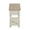 DOMETOUR Light Brown MDF Top and White Oak Drawer Living Room Side Table - 4 of 4